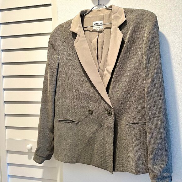 Vintage Armani Collezioni Gray Taupe Blazer Worn 1x Size EU 46 / US L